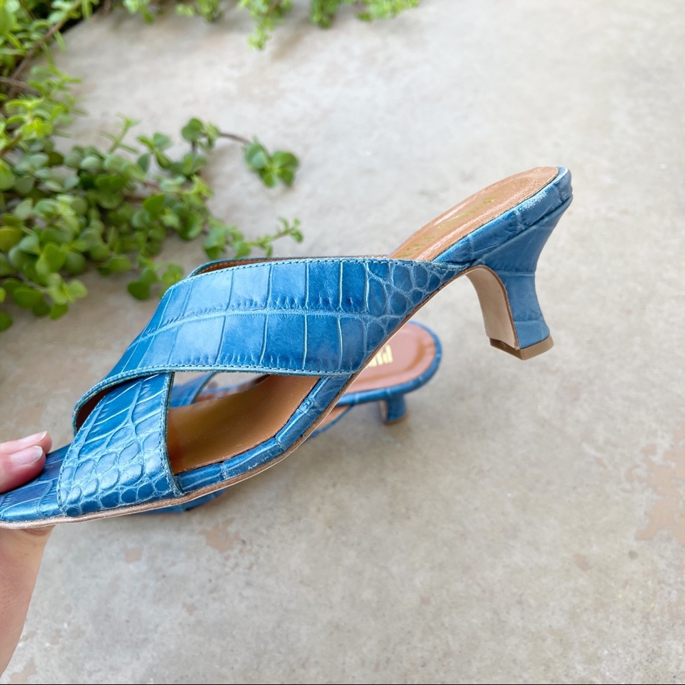 Paris Texas Croc Heeled Sandals in Light Blue - Picture 3 of 5